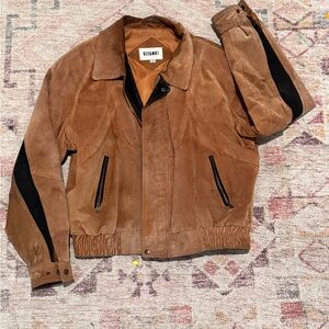 Gitano Men's Tan Suede Bomber Jacket